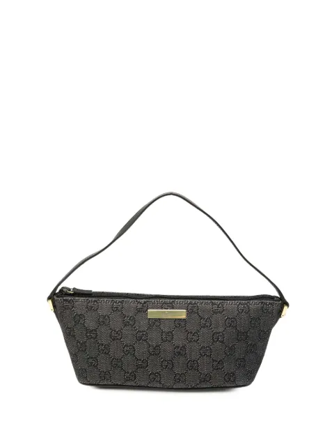 Gucci Pre-Owned 2000-2015 GG 데님 보트 숄더 백