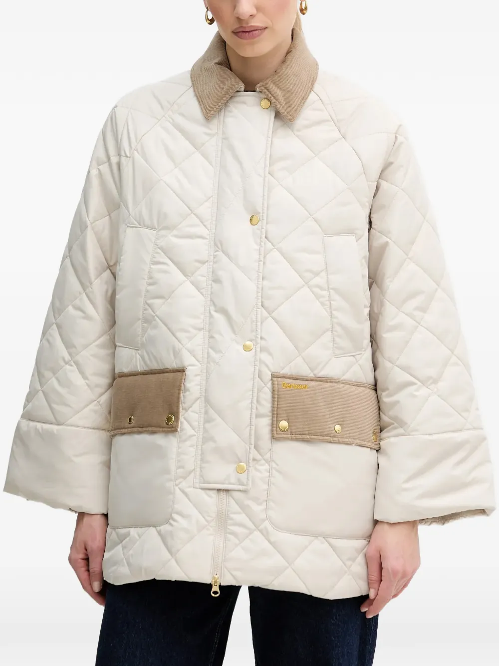 Barbour corduroy quilted jacket - Nude