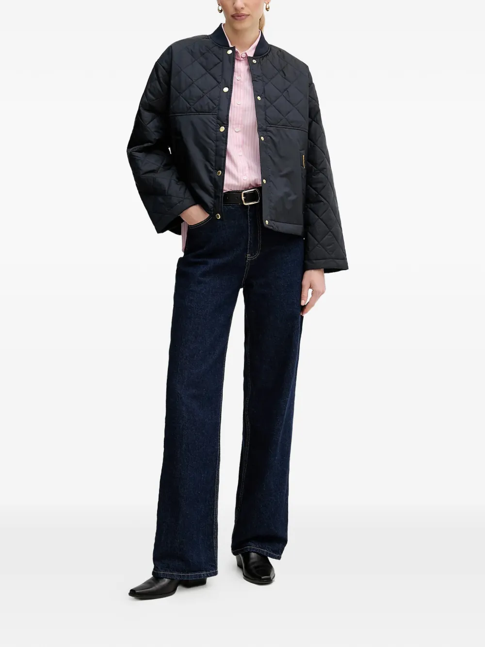  Barbour Quilted Buttoned Jacket - Blue 