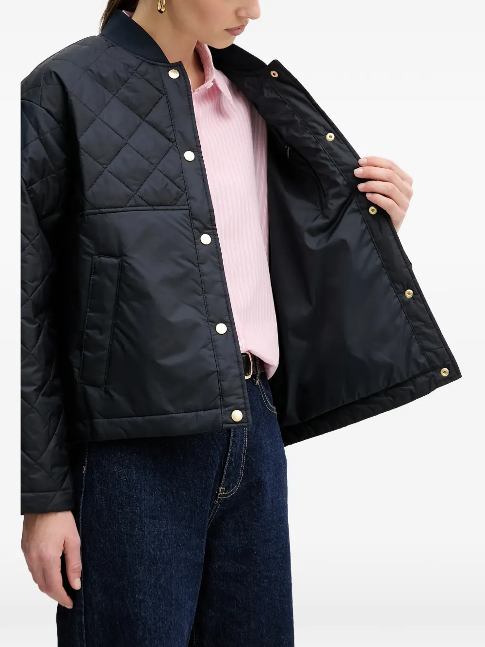  Barbour Quilted Buttoned Jacket - Blue 