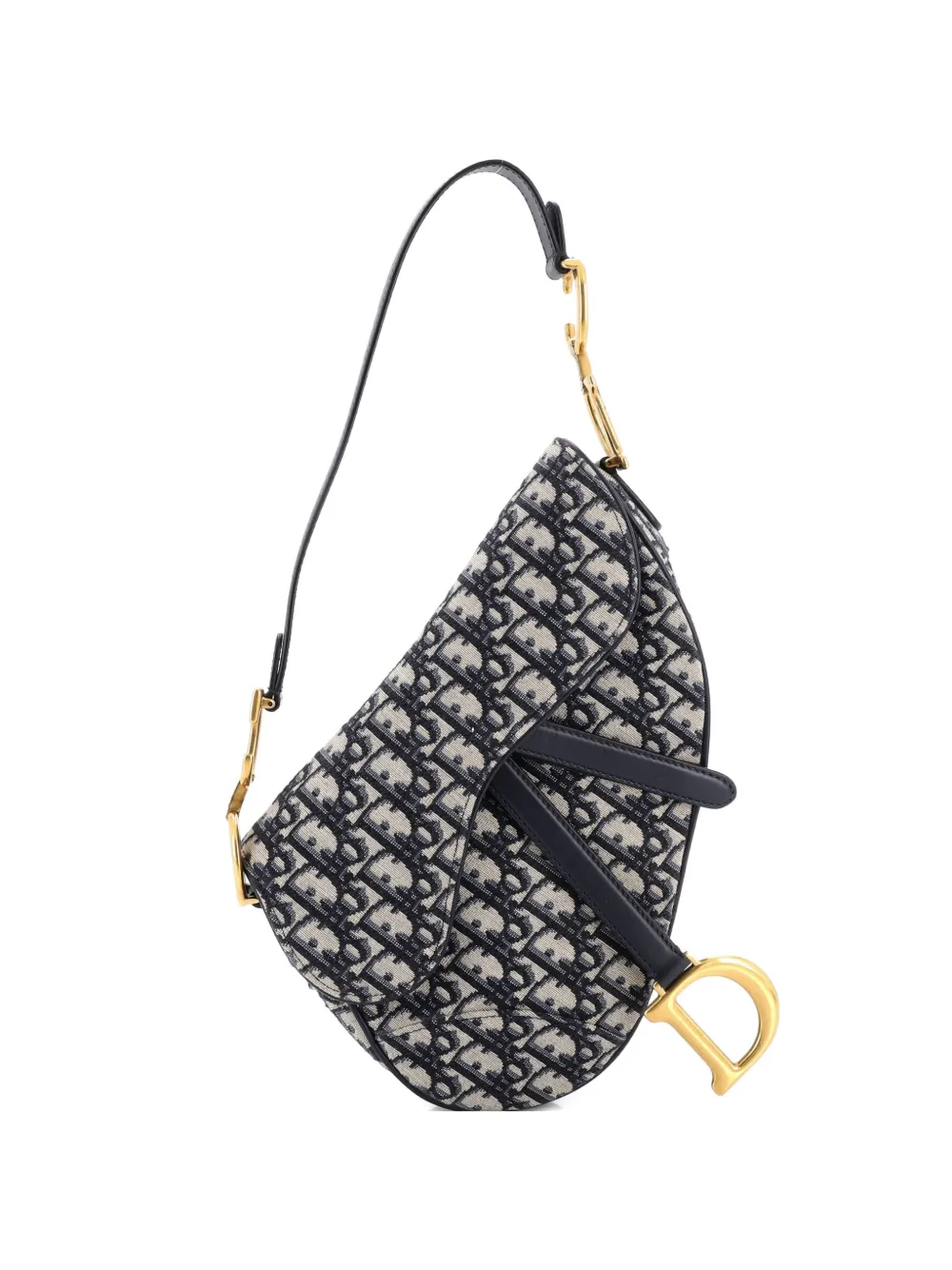 Christian Dior Pre-Owned Saddle Handbag Oblique Canvas Medium shoulder bag - Blu