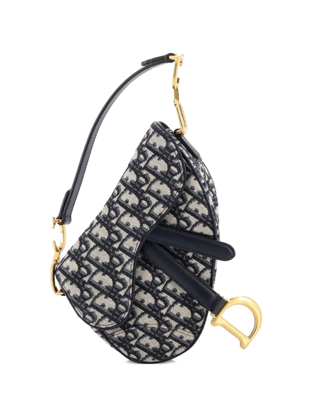 Christian Dior Pre-Owned Saddle Handbag Oblique Canvas Mini shoulder bag - Blu