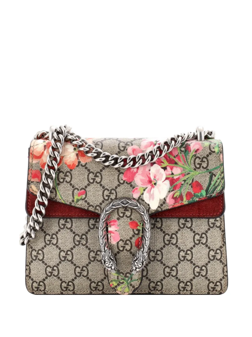 Gucci Pre-Owned Dionysus Bag Blooms Print GG Coated Canvas Mini shoulder bag - Marrone