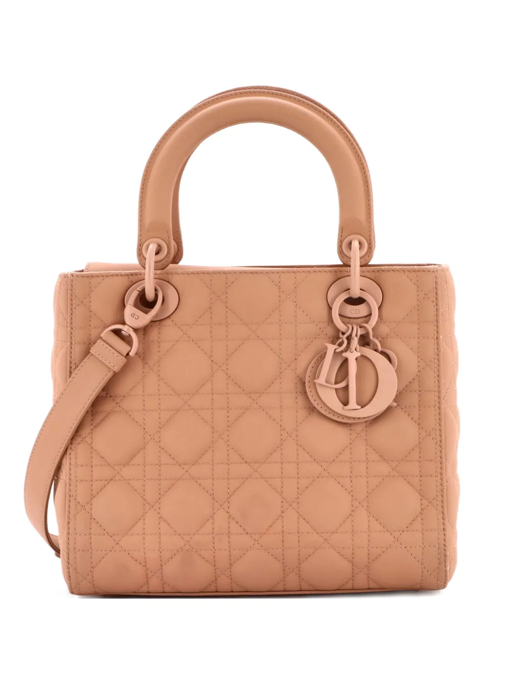 Christian Dior Pre-Owned Ultra Matte Lady Dior Bag Cannage Quilt Calfskin Medium satchel - Toni neutri