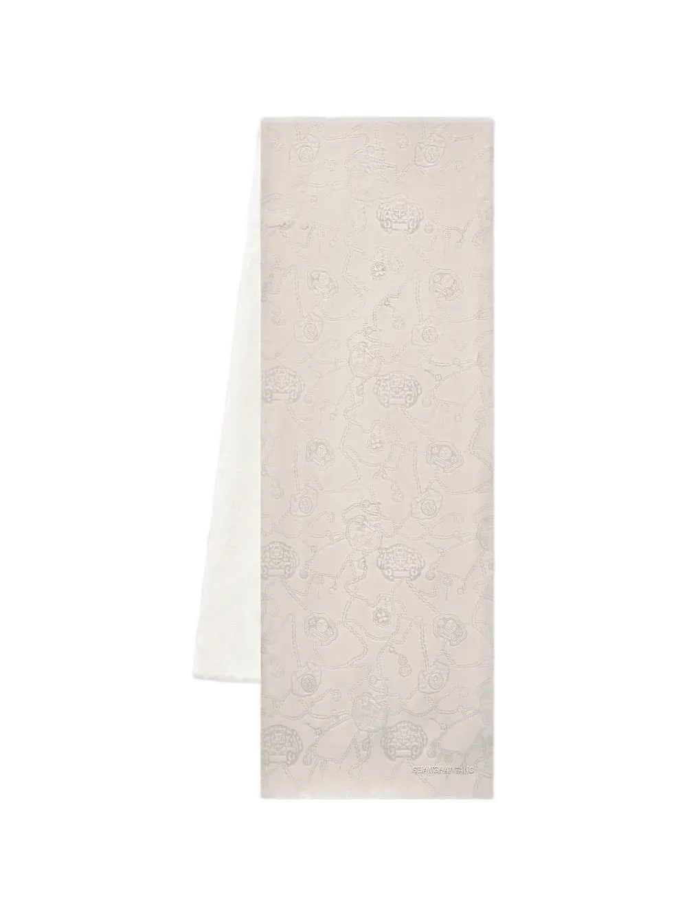 Shanghai Tang Tang patterned silk scarf - Toni neutri