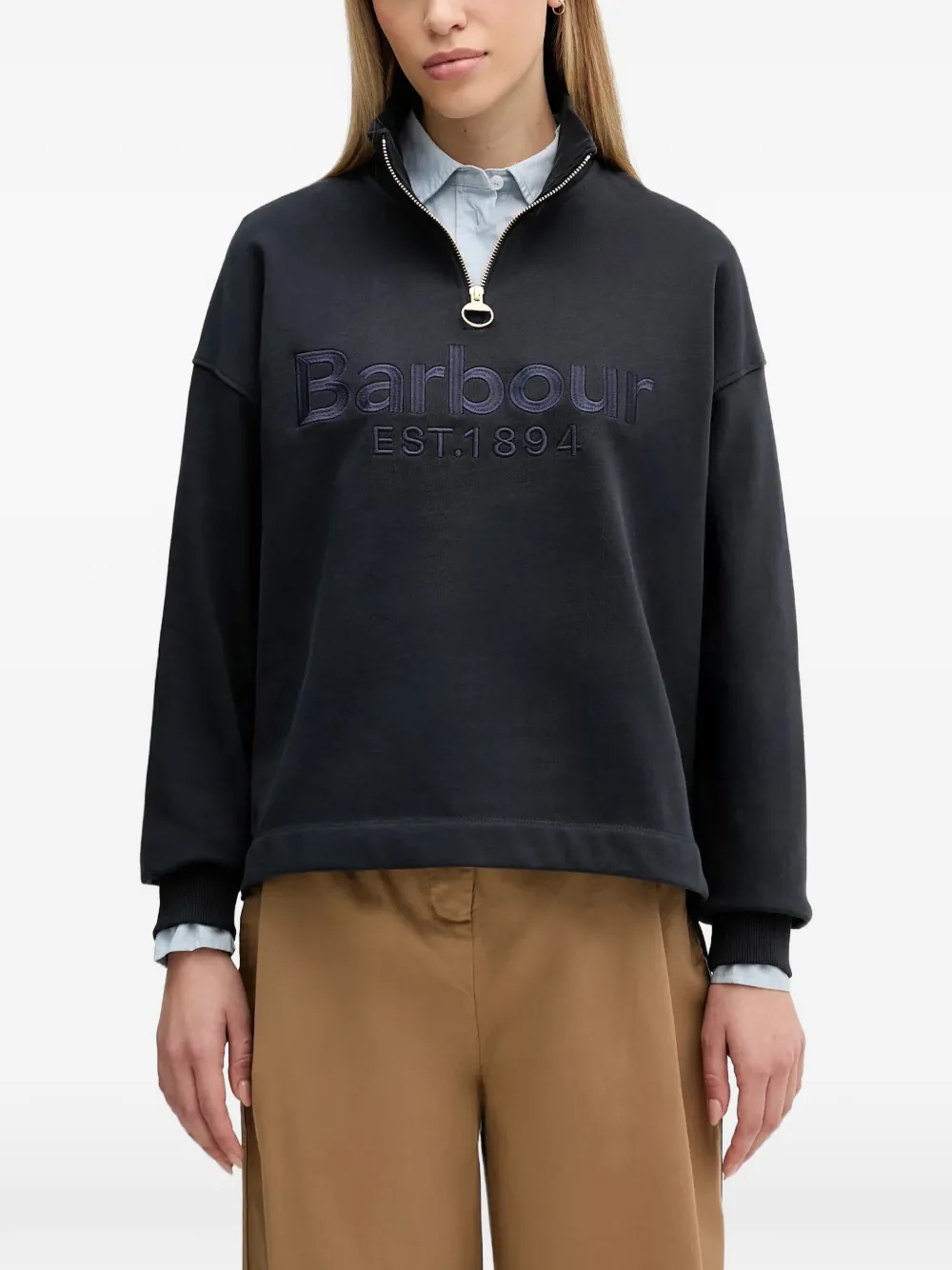 Barbour Sara zip turtleneck sweater - Blu