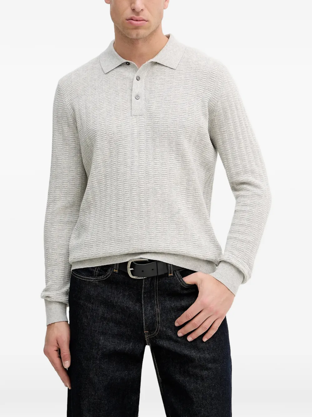 Barbour Smeaton buttoned knitted polo shirt - Grigio