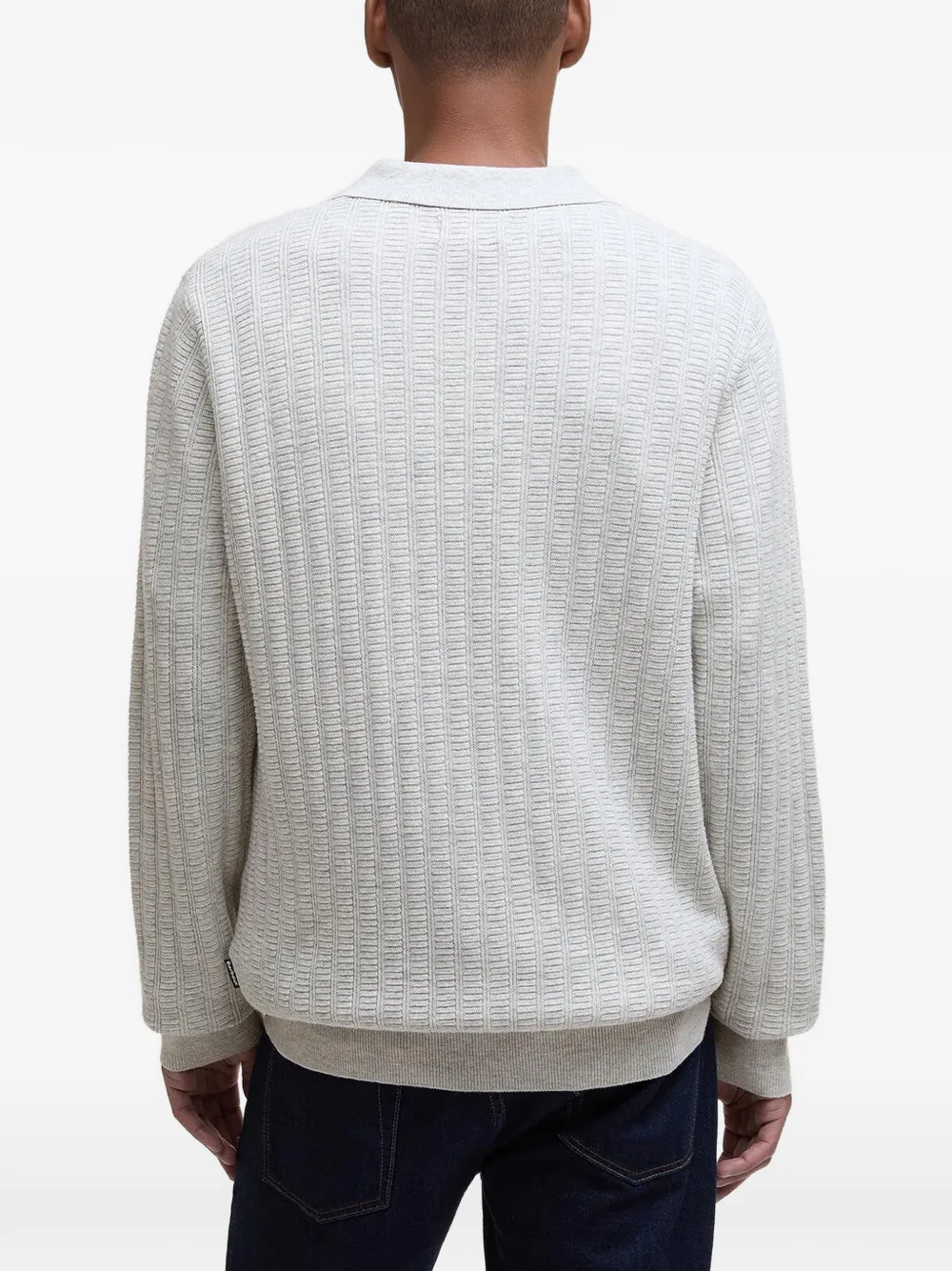 Barbour Smeaton gebreid poloshirt met knopen Grijs