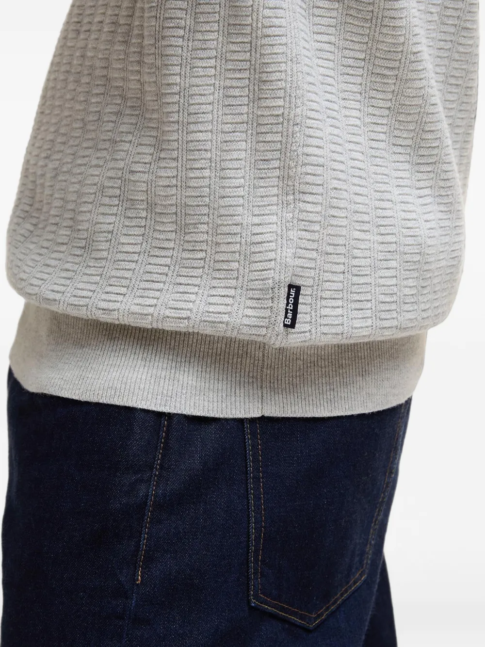Barbour Smeaton gebreid poloshirt met knopen Grijs