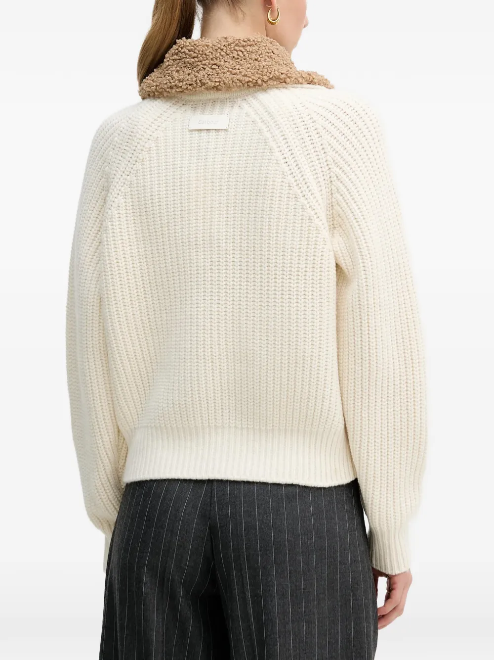  Barbour Zip Shearling Sweater - Neutrals 