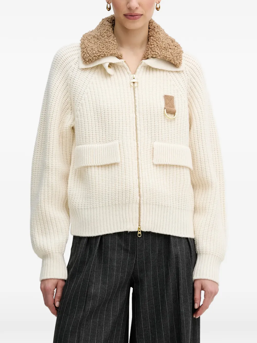 Barbour zip shearling sweater - Toni neutri
