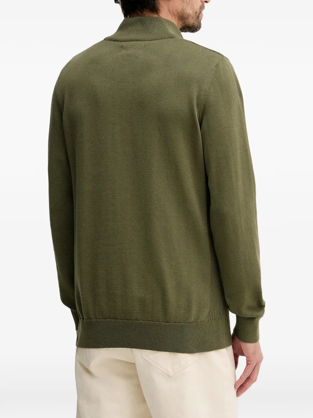 Barbour Trui met ritshals Groen