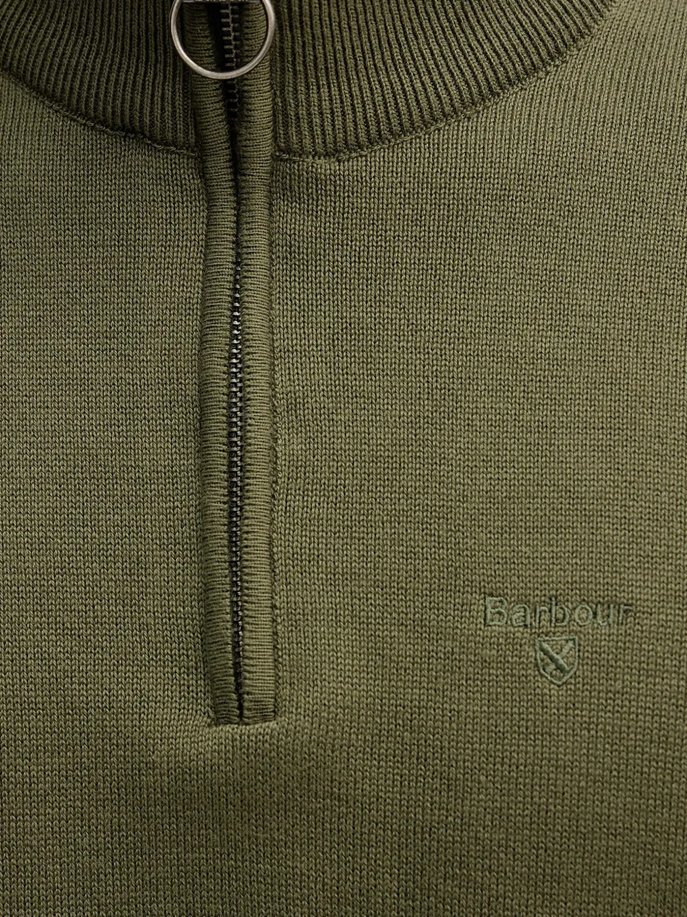 Barbour Trui met ritshals Groen