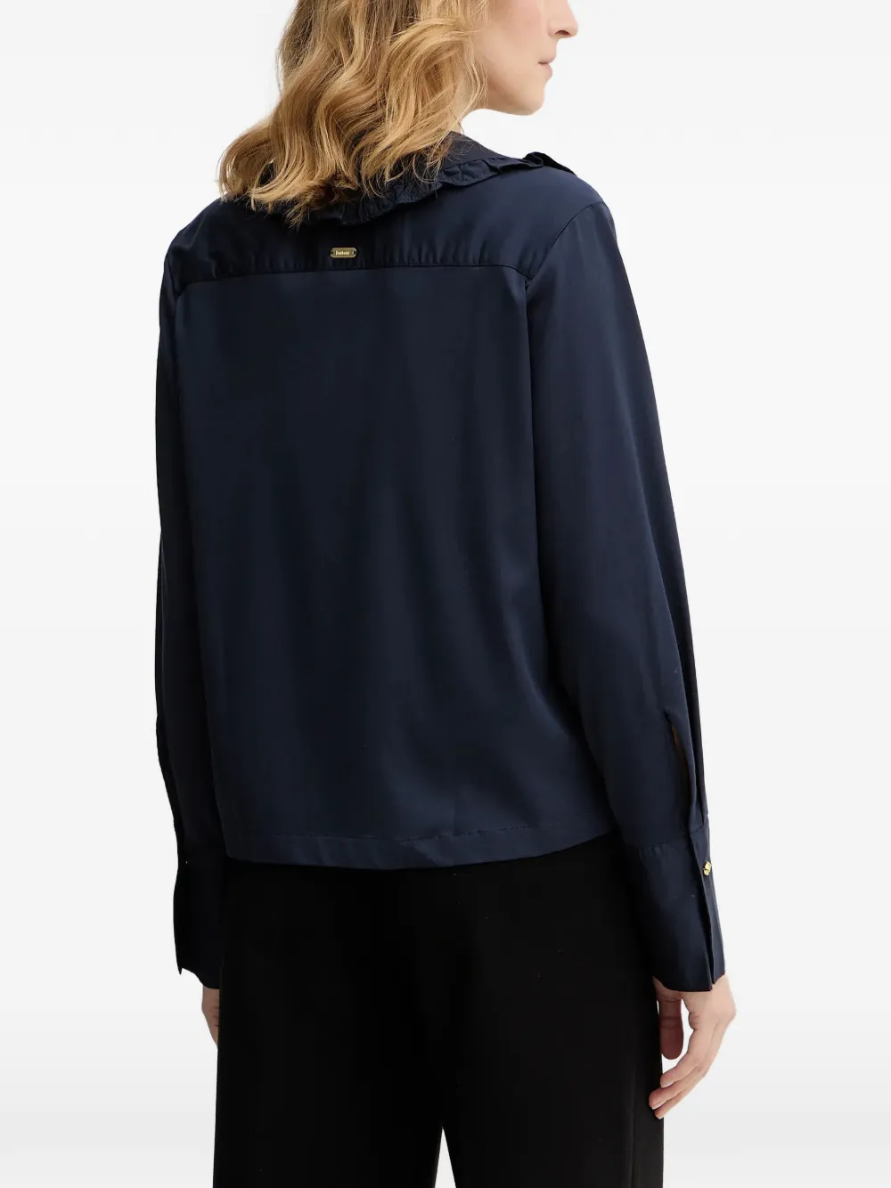 Barbour Evie blouse met ruches Blauw