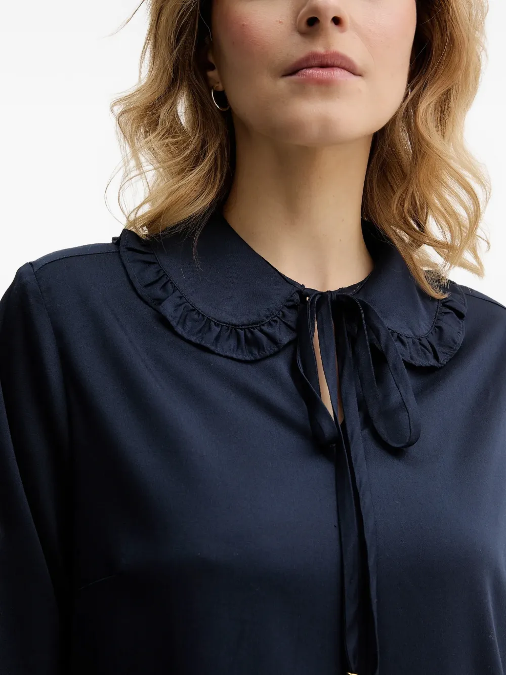 Barbour Evie blouse met ruches Blauw