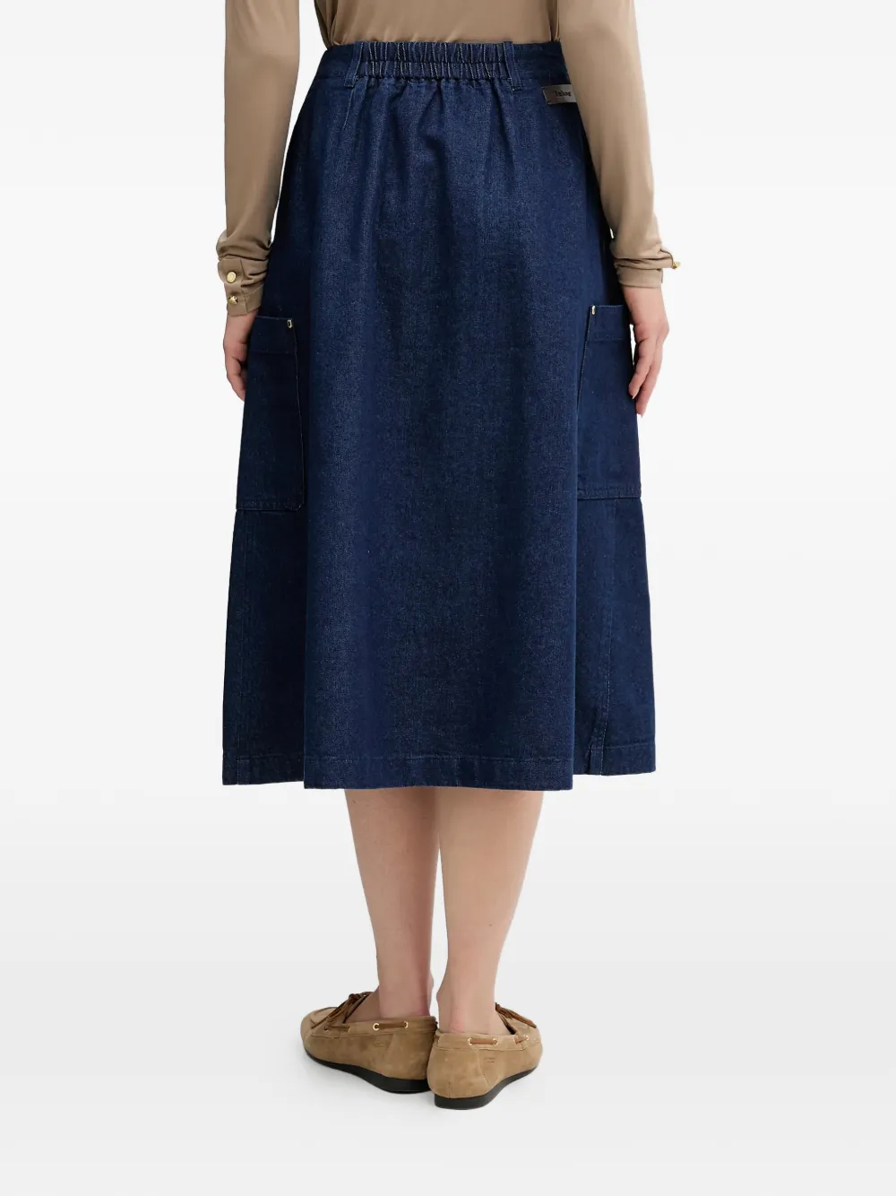 Barbour Saima D-ring Pocket Midi Skirt - Blue 