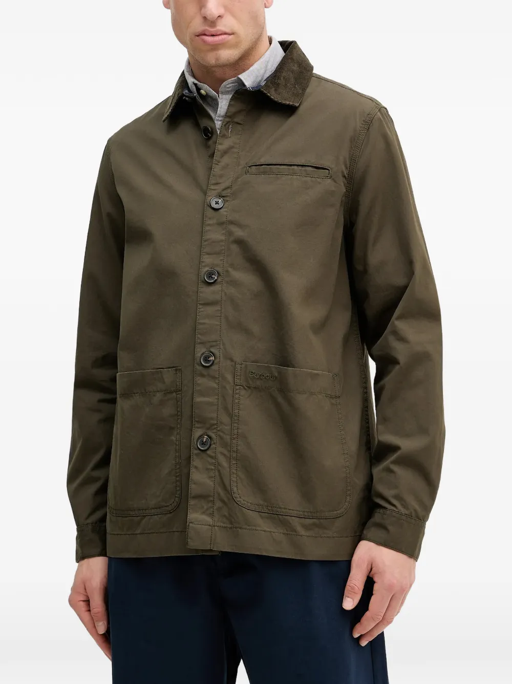 Barbour corduroy collar pocket shirt - Grün