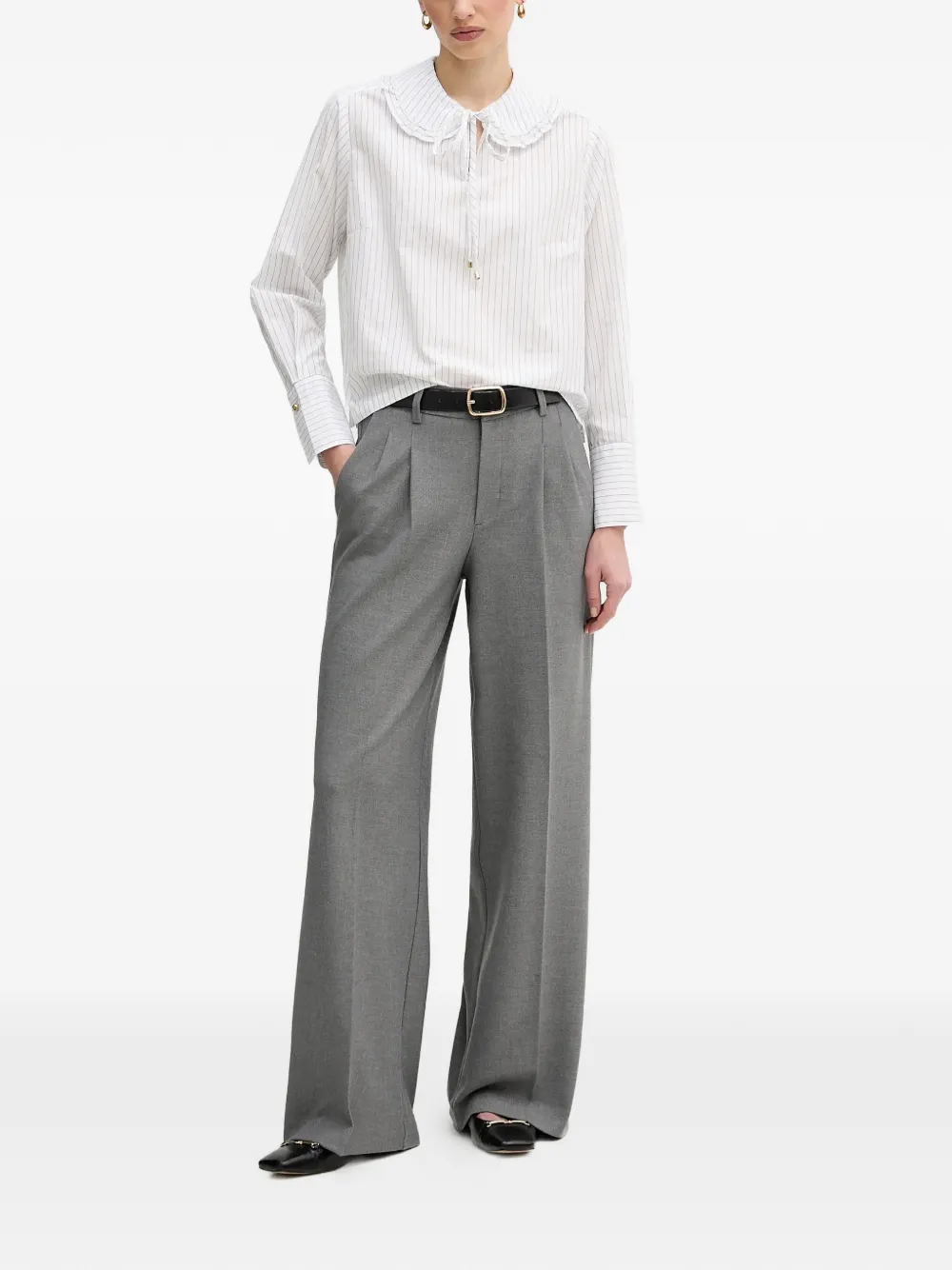  Barbour Avery Ruffled Striped Blouse - White 