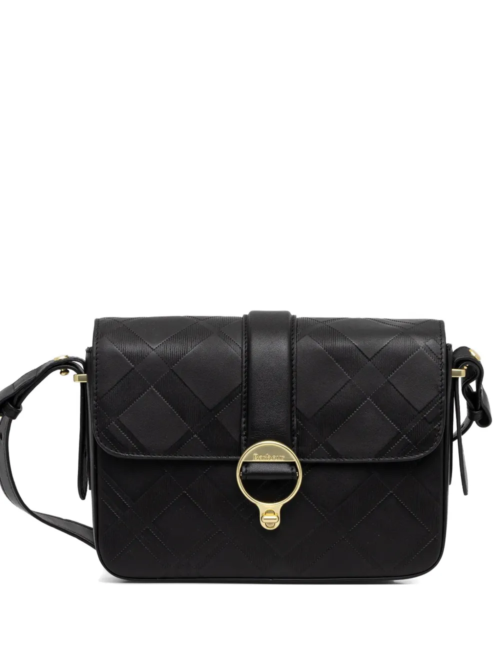 Barbour Rosa Deboss quilted buckle cross body bag - Nero