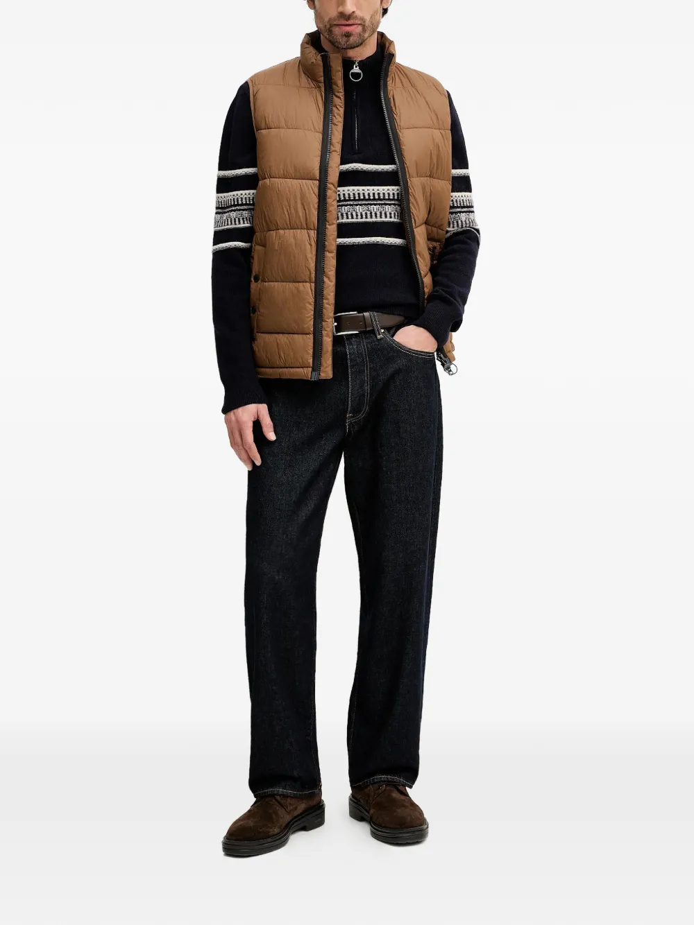 Barbour 케프윅 스트라이프 하프 지퍼 스웨터 | 스웨터