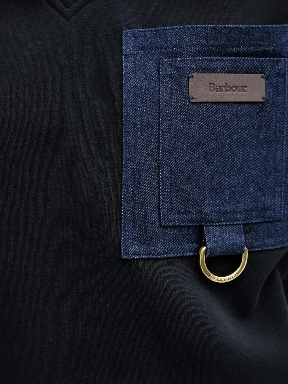 Barbour Saima spijkertrui met zak Zwart