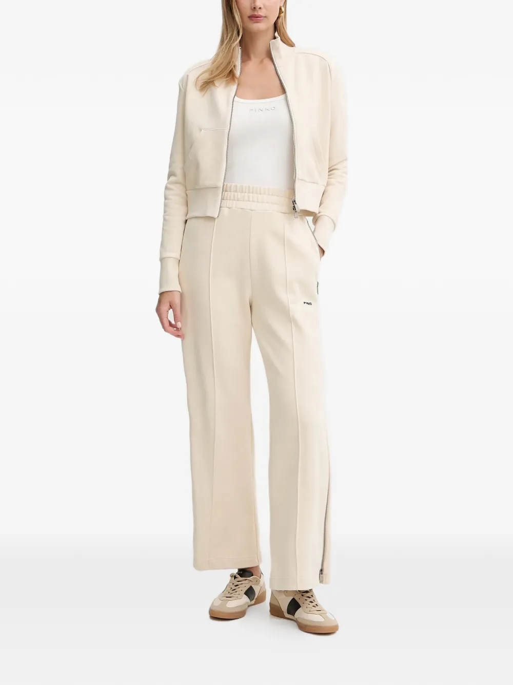 PINKO Trainingsbroek met geborduurd logo Beige