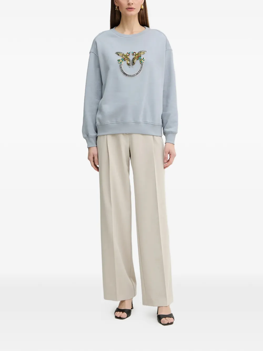  Pinko Bead-embellished Sweatshirt - Blue 