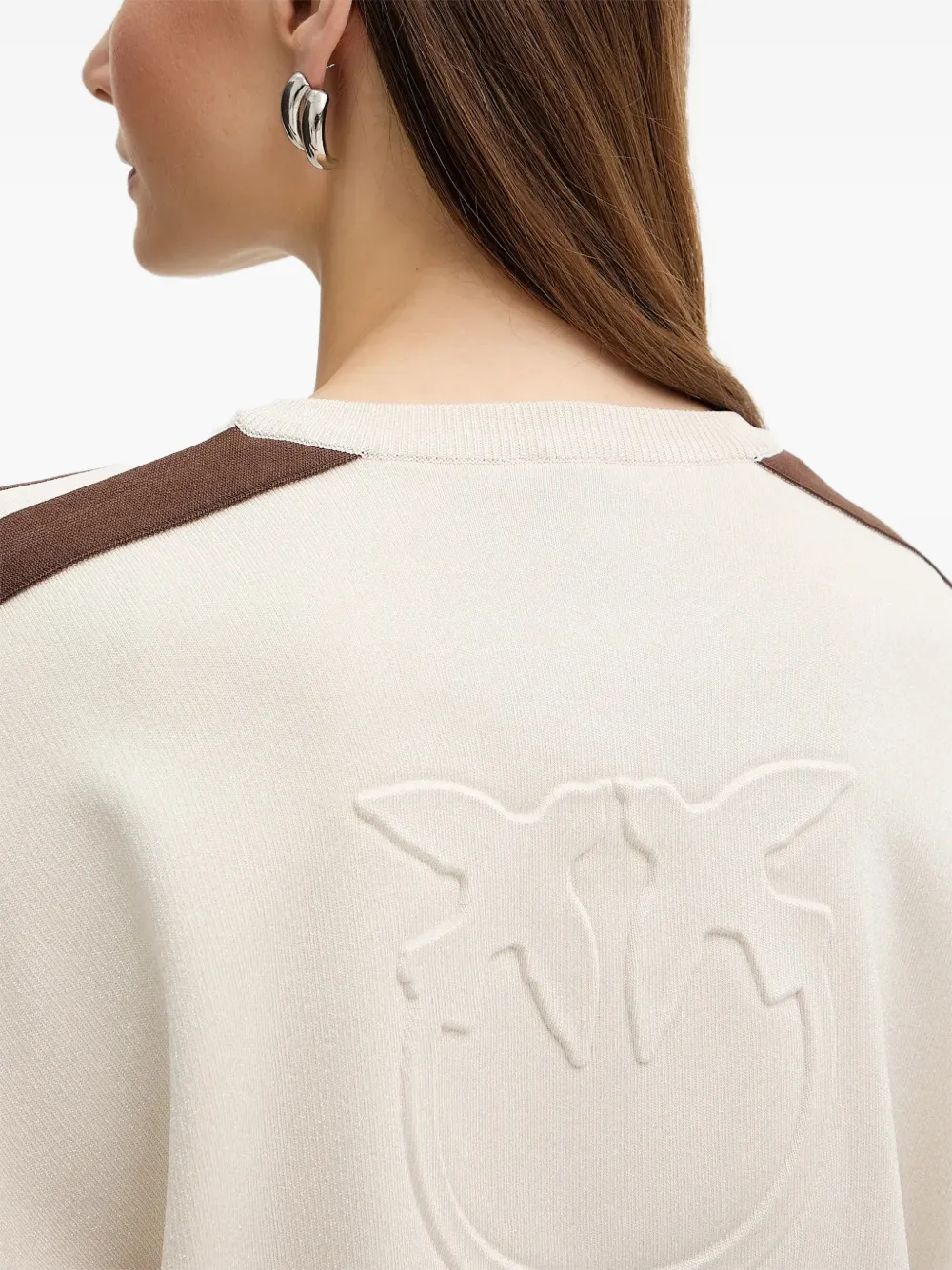 PINKO Gestreepte sweater Beige