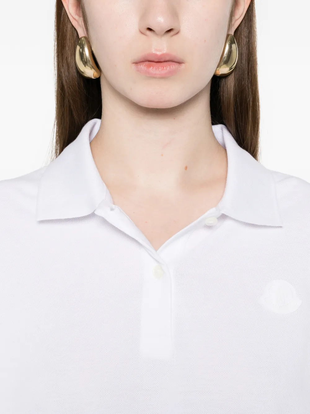 Moncler Polotop met trekkoord afwerking Wit