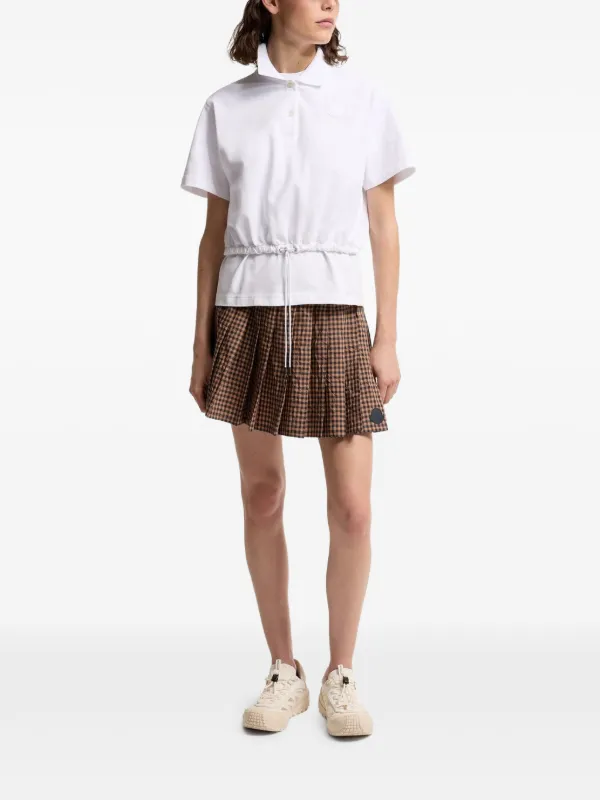 Moncler Drawstring-hem Polo Top in White