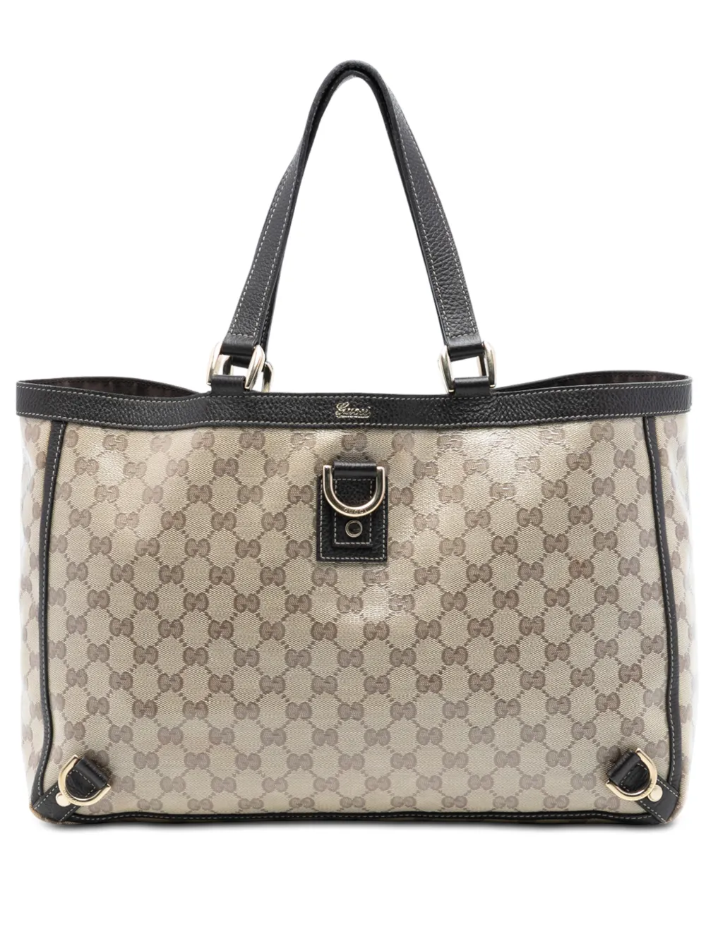 Gucci Pre-Owned Borsa tote GG Crystal Abbey con anello a D 2016-2025 - Marrone