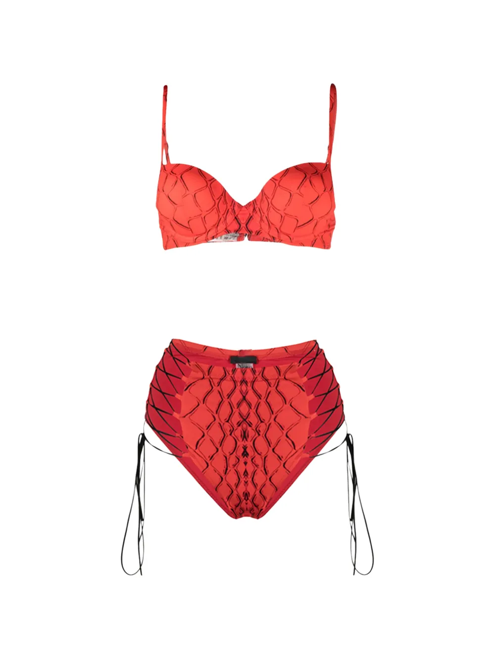 Noire Swimwear snake push-up bikini - Rosso