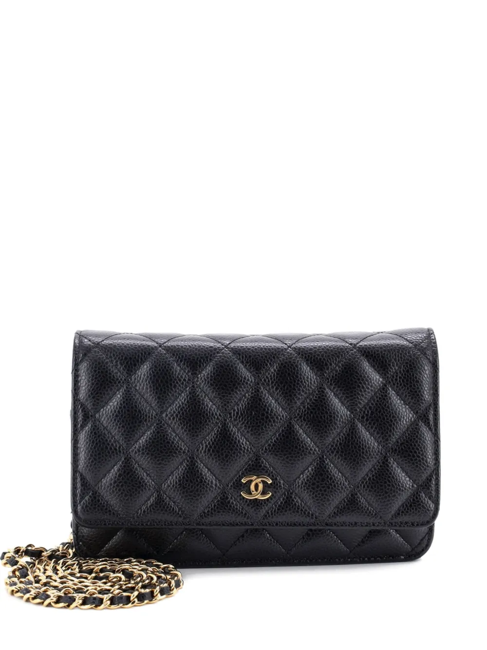 CHANEL Pre-Owned Wallet on Chain Quilted Caviar crossbody bag - Nero