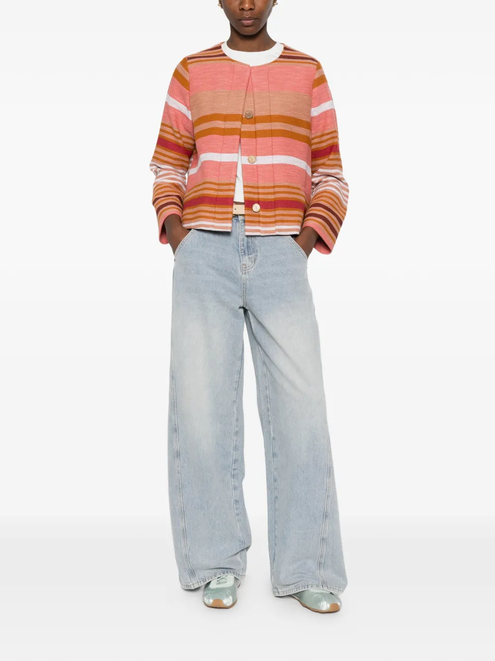  Niu Striped Jacket - Pink 