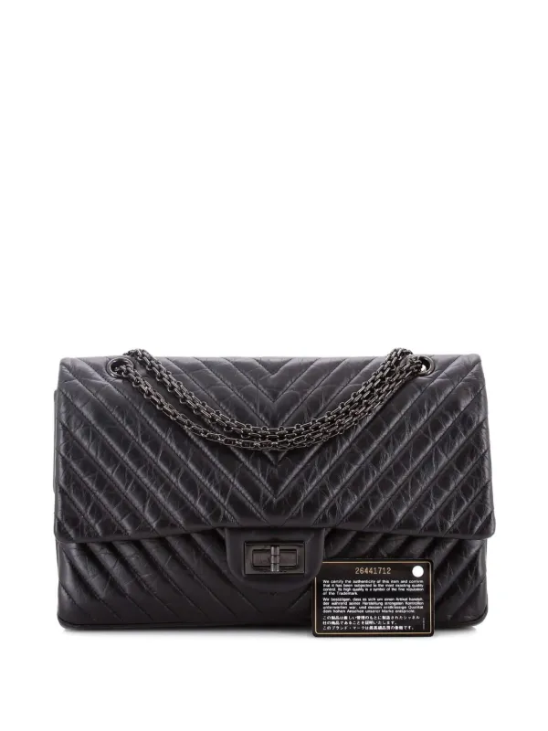 CHANEL Pre-Owned ソーブラック リイシュー 2.55 フラップ バッグ