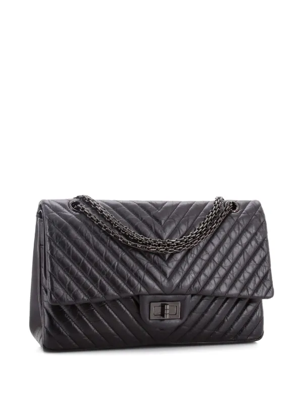 CHANEL Pre-Owned ソーブラック リイシュー 2.55 フラップ バッグ 