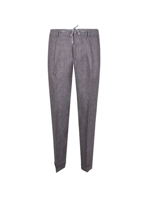 Barba drawstring pleated trousers