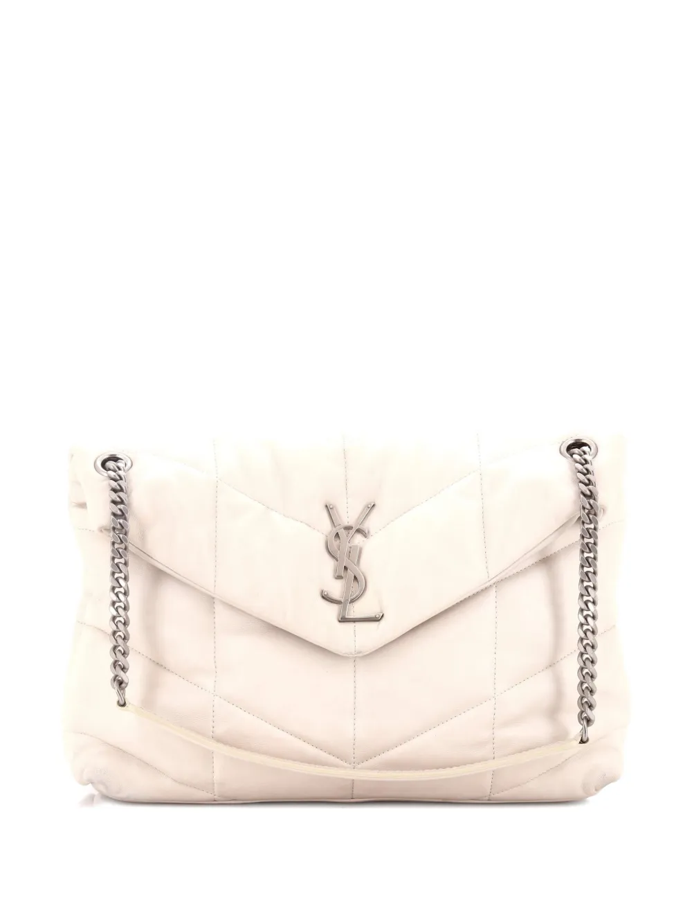 Saint Laurent Pre-Owned Loulou Puffer Quilted Leather Medium shoulder bag - Bianco