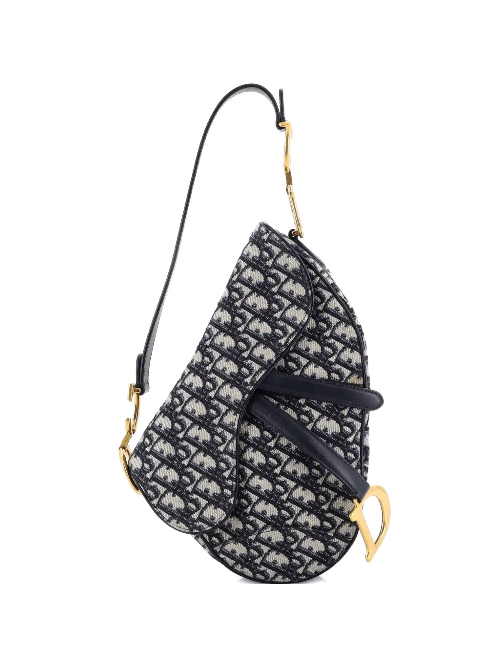 Christian Dior Pre-Owned Saddle Handbag Oblique Canvas Medium shoulder bag - Blu