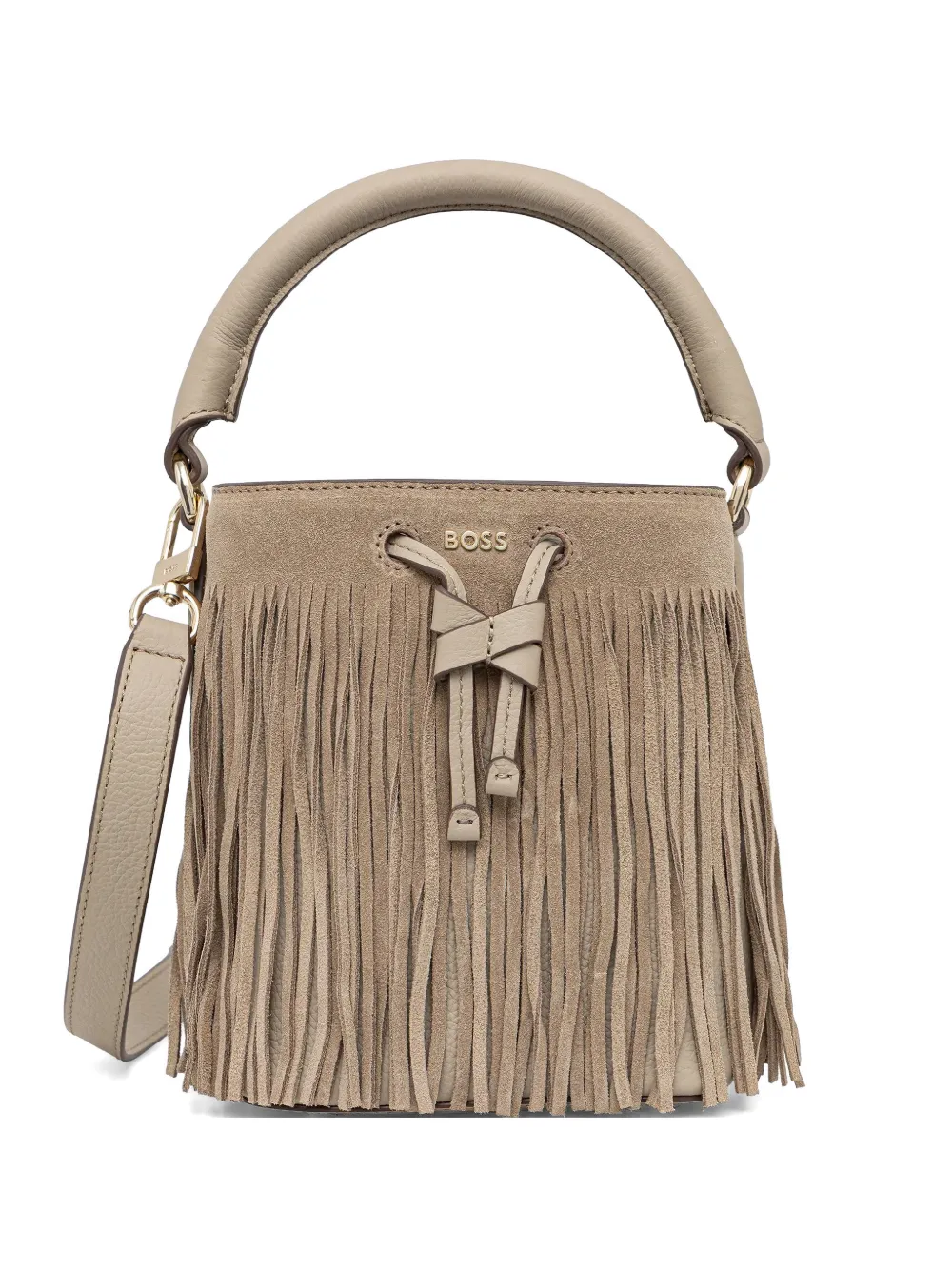 BOSS Lenah fringed bucket bag - Toni neutri