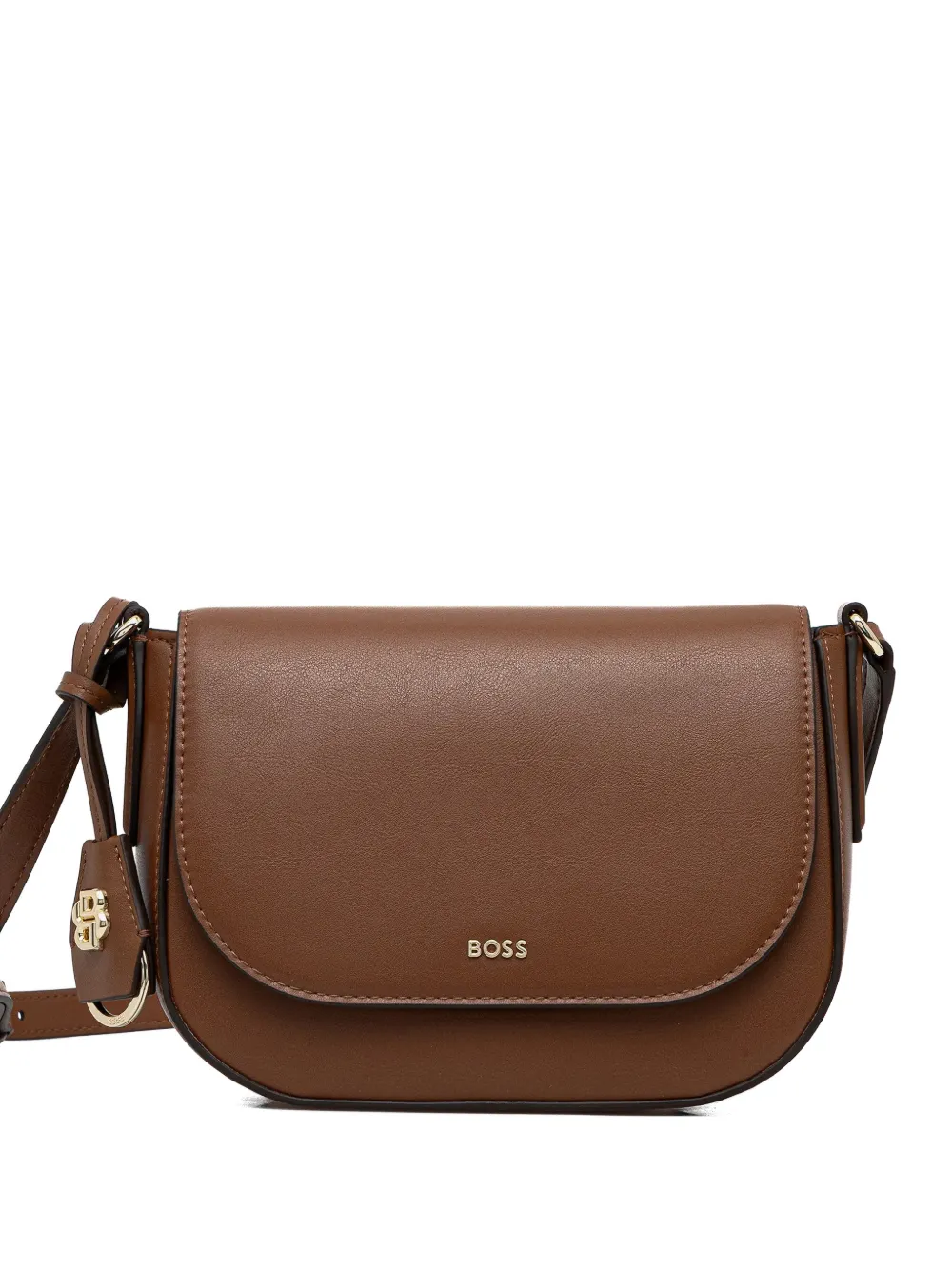 BOSS Numah logo charm satchel - Marrone