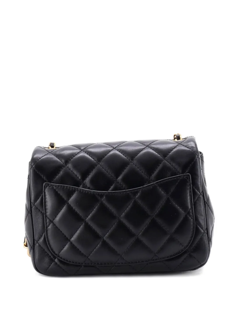 CHANEL Pre-Owned Pearl Crush Square Flap Bag Quilted Lambskin Mini crossbody bag - Nero