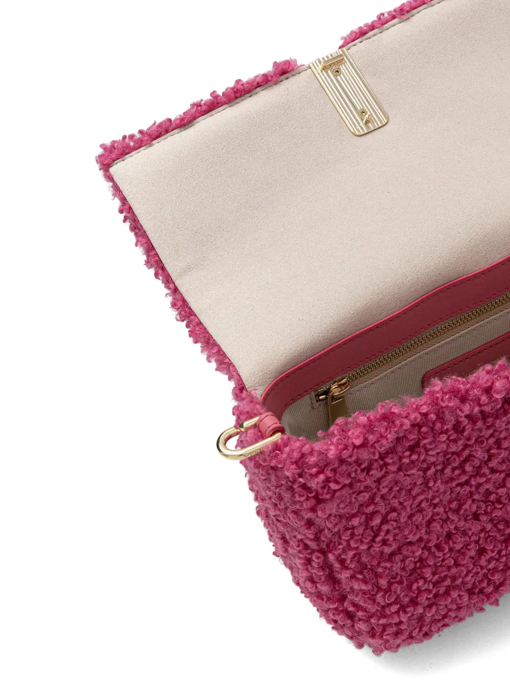 Iridescent Boucle Toggle Cross Body Bag