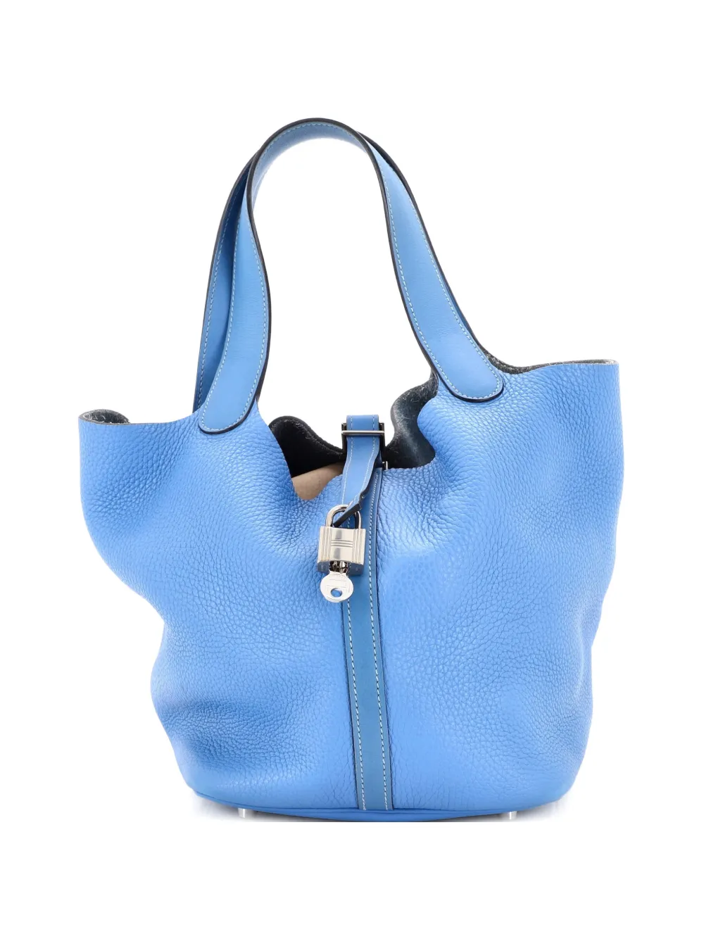 Hermès Pre-Owned Picotin Lock Bag Clemence MM bucket bag - Blu