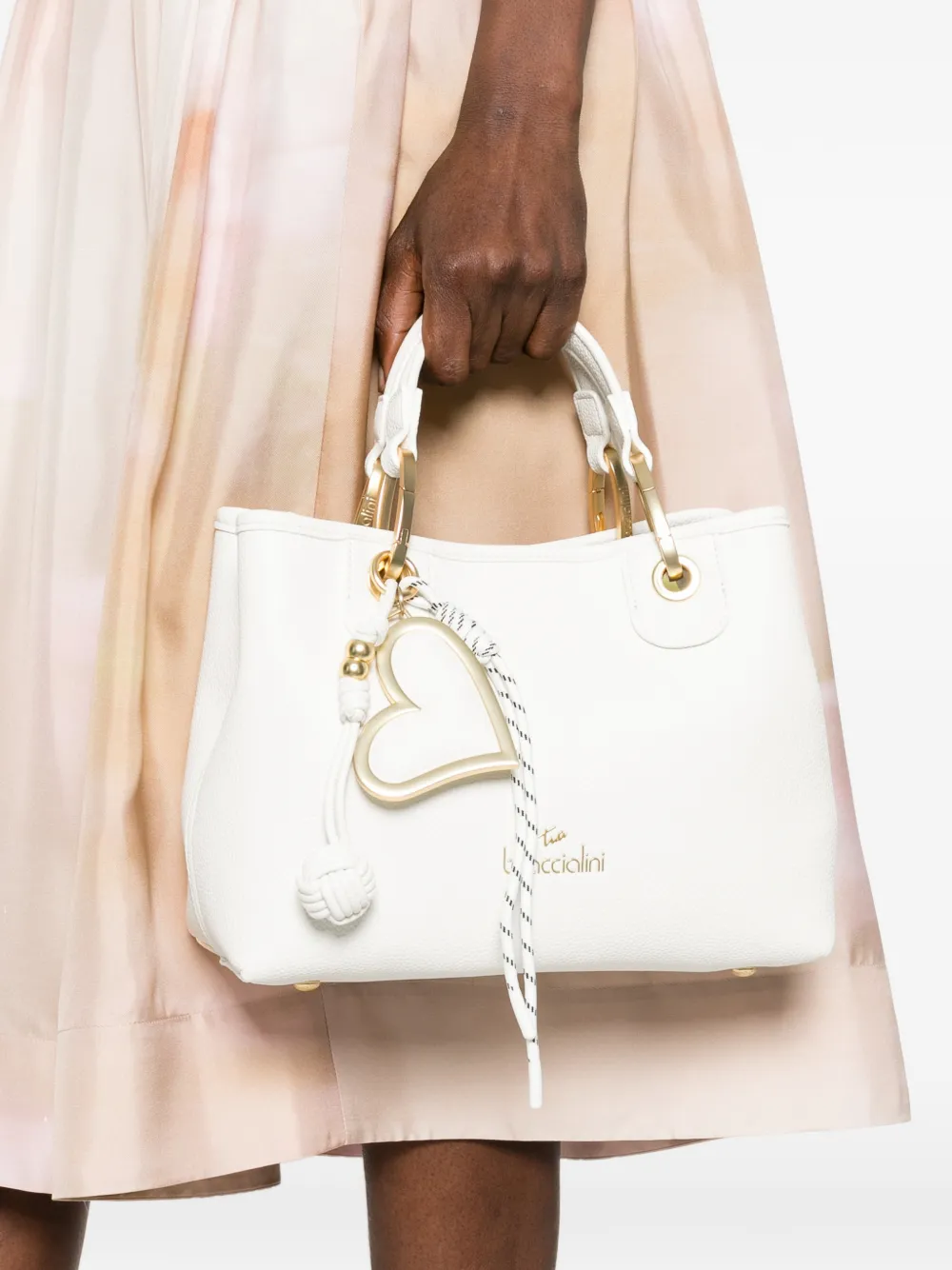 Braccialini Beth Heart-charm Tote Bag - White 