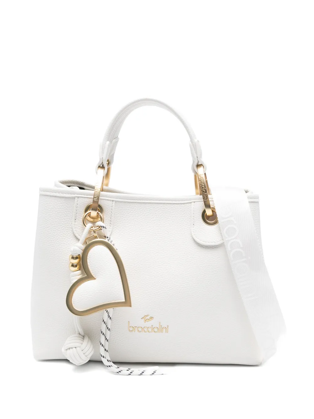Braccialini Borsa tote Beth con ciondolo - Bianco