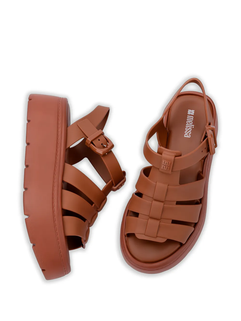 Melissa Up sandalen met plateauzool Bruin