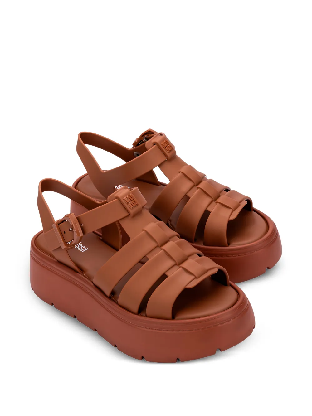 Melissa Up sandalen met plateauzool Bruin