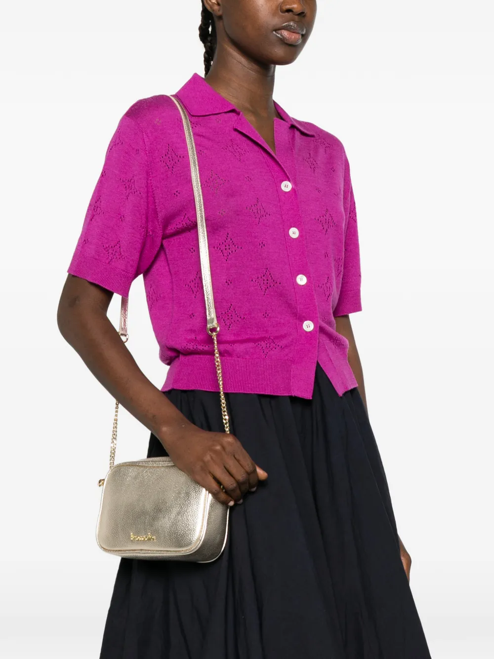  Braccialini Dolly Leather Cross Body Bag - Gold 