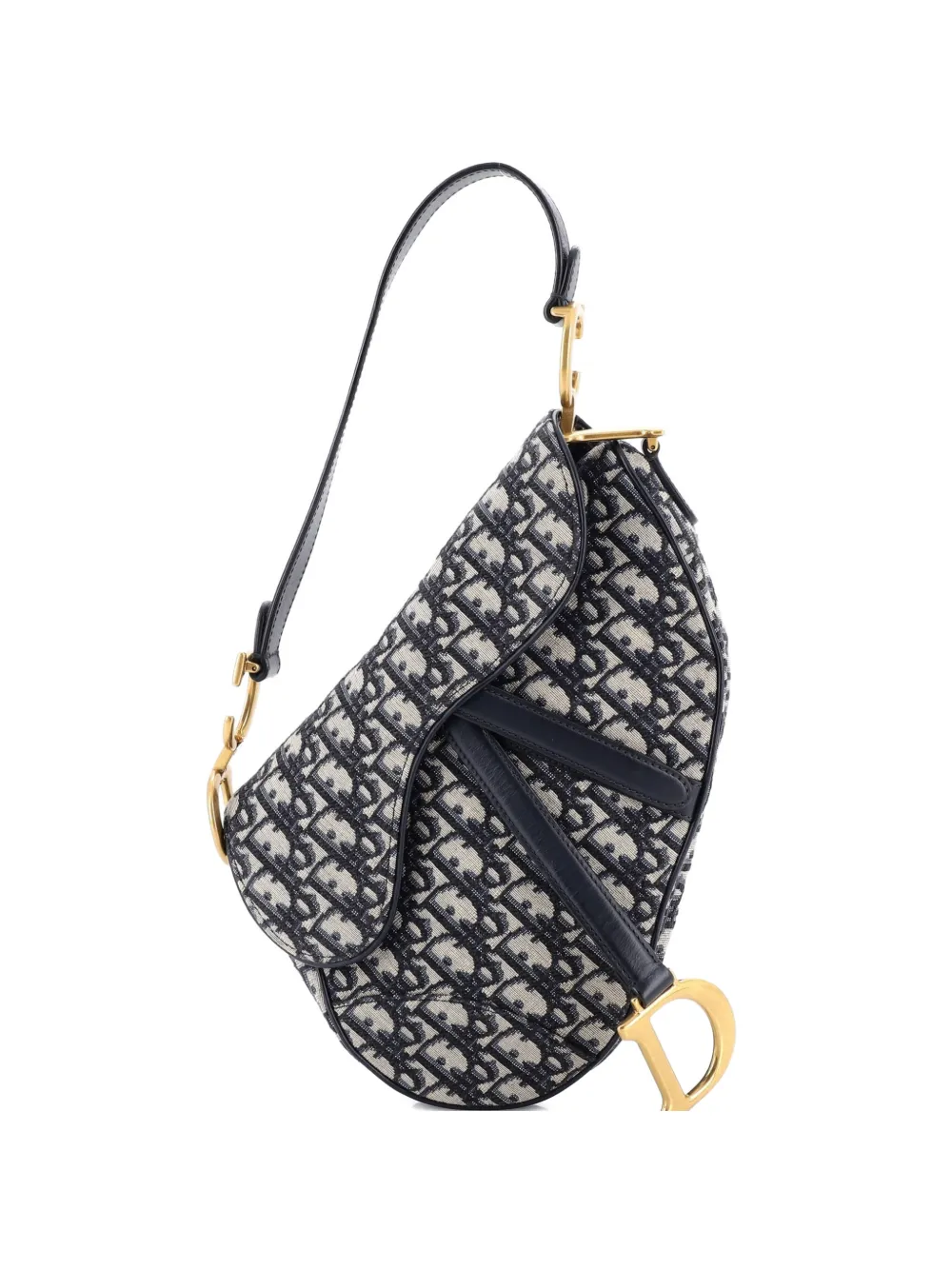 Christian Dior Pre-Owned Saddle Handbag Oblique Canvas Medium shoulder bag - Blu